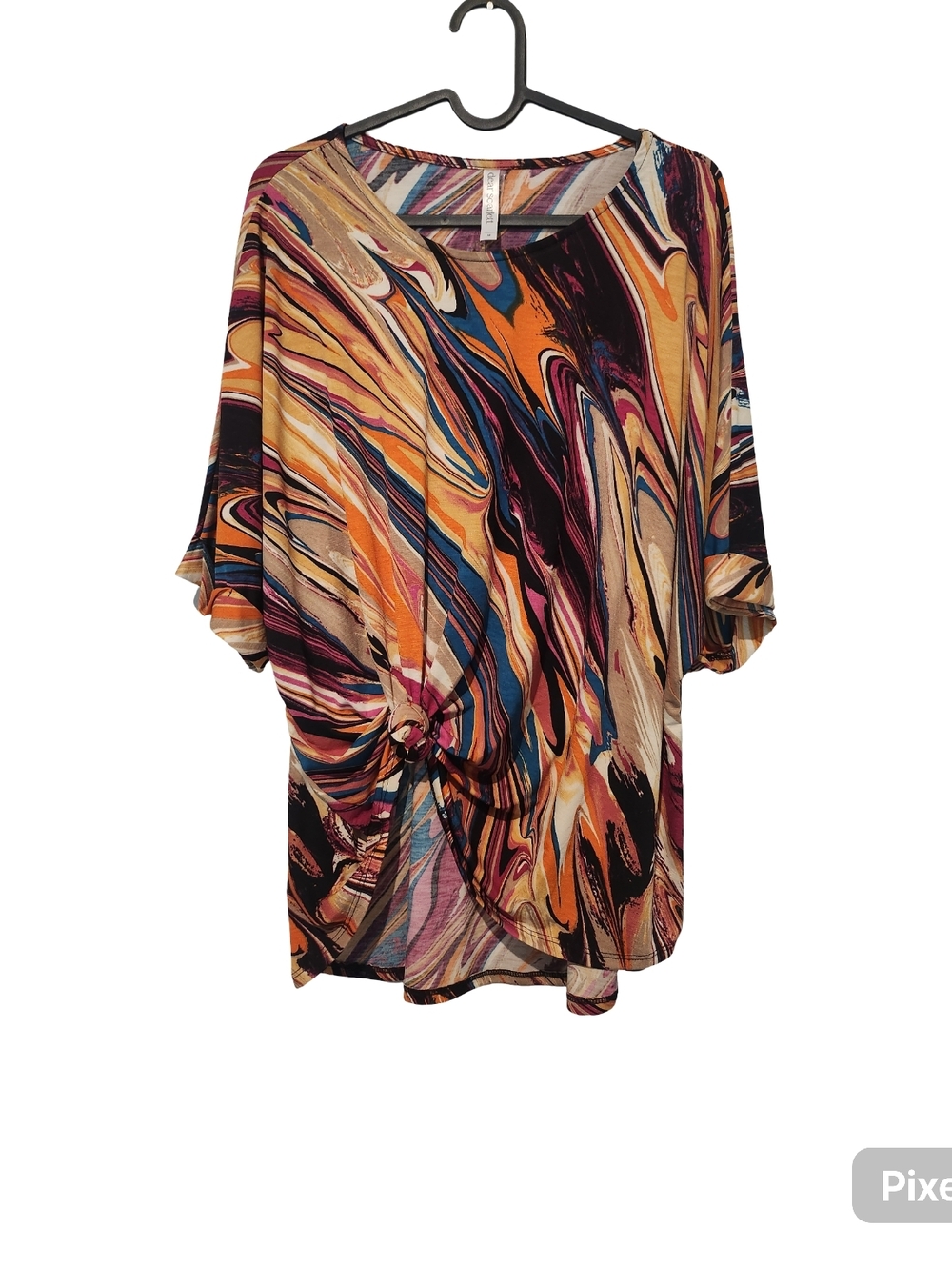 Women’s Abstract Swirl Print Blouse - Multicolor
